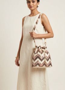 Unique chevron geometric pattern with embellished