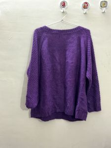 Purple Cable Knit Sweater
