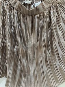 Dazzling Metallic H&amp;M Pleated Mini Skirt