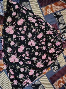 Flowy Floral Black Skirt