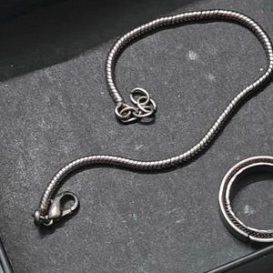 Silver Bracelet &amp; Rings Set