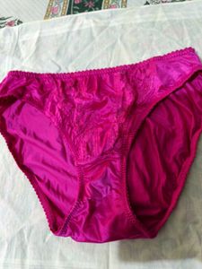 Lace net hot Pink Bra and Panty Set briefs
