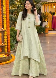 Light Green Kurta with Tassels