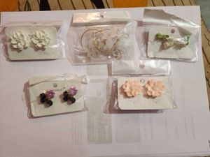 Floral Earrings Set - Five Unique Pairs