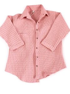 Pink Textured Collared Shirt