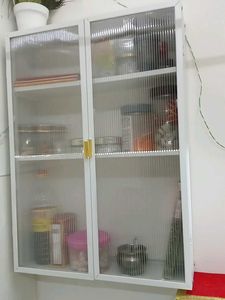 Modern Wall-Mounted Cabinet with Fluted Glass