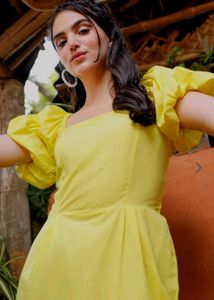 Yellow Beautiful A-Line Dress