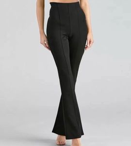 Flared High-Waist Pants