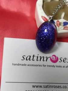 Sparkling Purple Egg Pendant Necklace