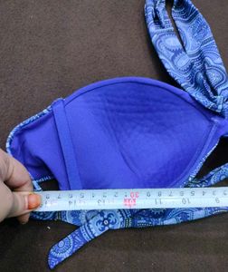 Blue Patterned Bikini Top 🤎