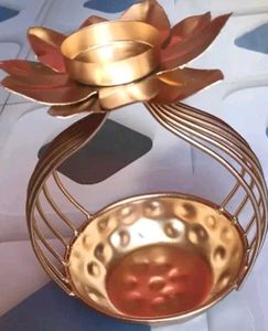 Gold Floral Candle Holder