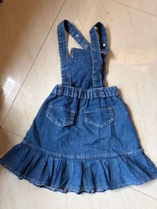 Cute Denim Bunny Overalls Dress