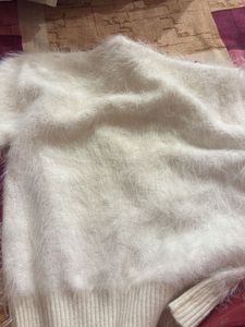 Cozy White Embellished Sweater