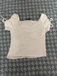 Chic Ruched White Top