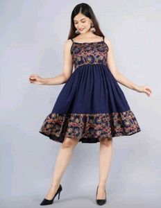 Trending glamorous Navy Blue western dress