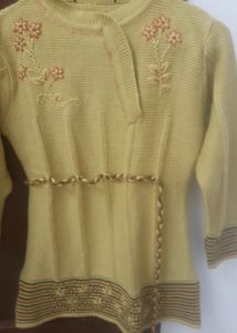 Beautiful Premium Woolen Top Mustered Colour Front