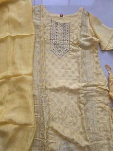 Elegant Yellow Kurta Set with Dupatta