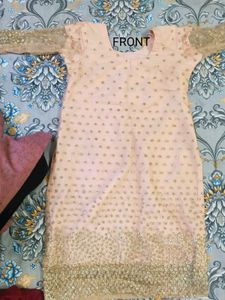 Elegant Peach Sequin and Kalabattu Kurta Set
