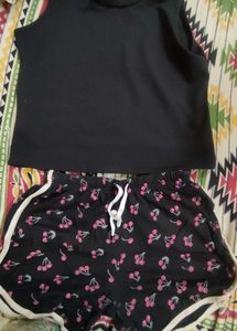 Cute Cherry Print Pajama Set