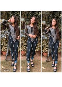 Elegant Black Embroidered Kurti