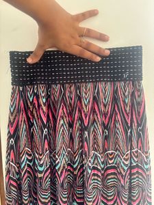 Bohemian Maxi Skirt with Abstract Print