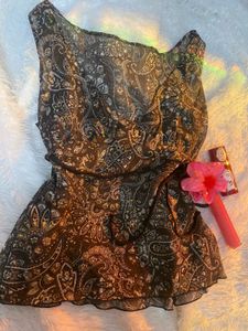 Sheer Paisley Print Top