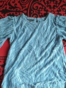 30.Elegant Blue Textured Top