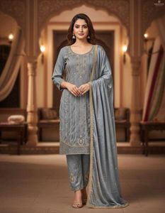 Elegant Grey Kurta Set with Dupatta