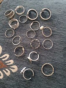 Assorted Silver Tone Rings