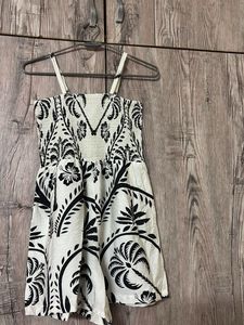 Boho Black & White Tropical Dress