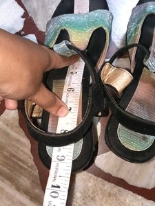 Sparkly Rainbow Wedge Sandals