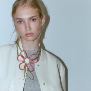 Zara Limited Edition Rhinestone Floral Necklace