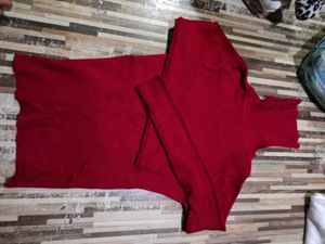 Maroon Ribbed Turtleneck Sweater