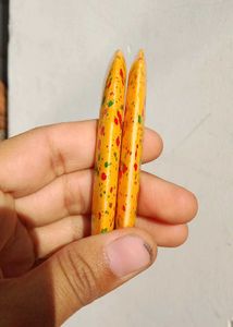 Vibrant Yellow Bangles with Splatter Design