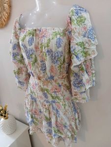 Boho Floral Tiered Mini Dress