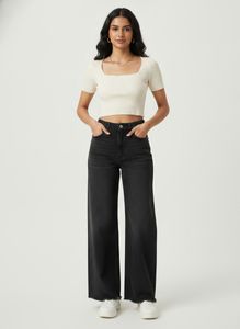 OUTRYT Black Wide Leg Jeans