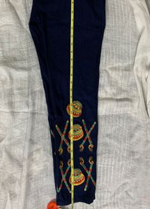 Embroidered Navy Blue Ethnic Pant