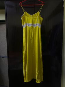 Yellow Lace Trim Slip Cami Top