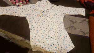 Patterned Long Sleeve Button-Down Shirt