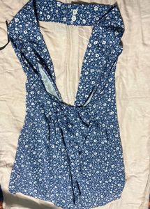 Floral Halter Backless Sundress Romper