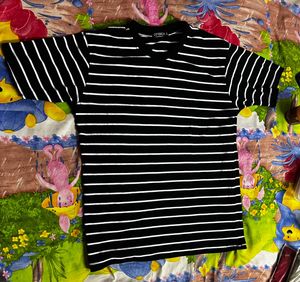 Classic Oversized Striped Black &amp; White T-Shirt