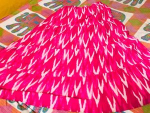 Boho Pink Ikat Tiered Zudio Skirt