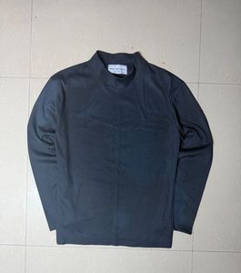 Classic Navy Mock Neck Long Sleeve Top