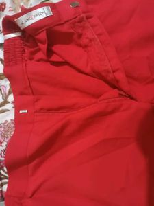red formal trousers | high waist