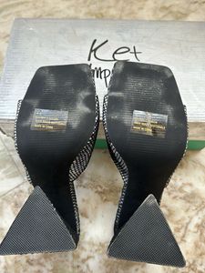 EGO Square Toe Holographic Heels