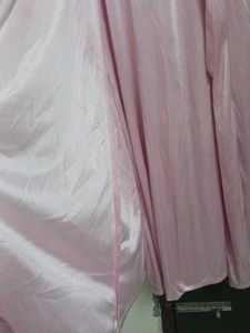 Pink Satin Robe with Lace Trim