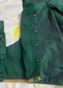Green pattu maggam work blouse