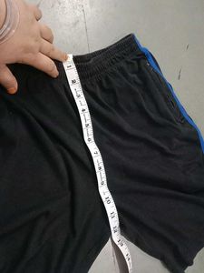 Black Shorts with Blue Stripe Accent