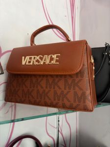 Chic Brown Ruffle Detail Handbag