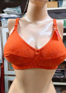 Floret Orange Lace Bra
